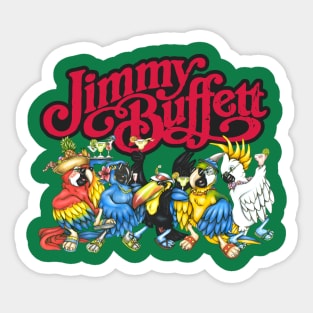 Jimmy Buffett Cartoon Retro Sticker